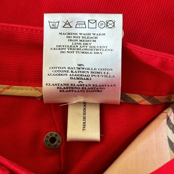 BURBERRY GOLF Red Pants. SZ 4 to 6 - Picture 9 of 9